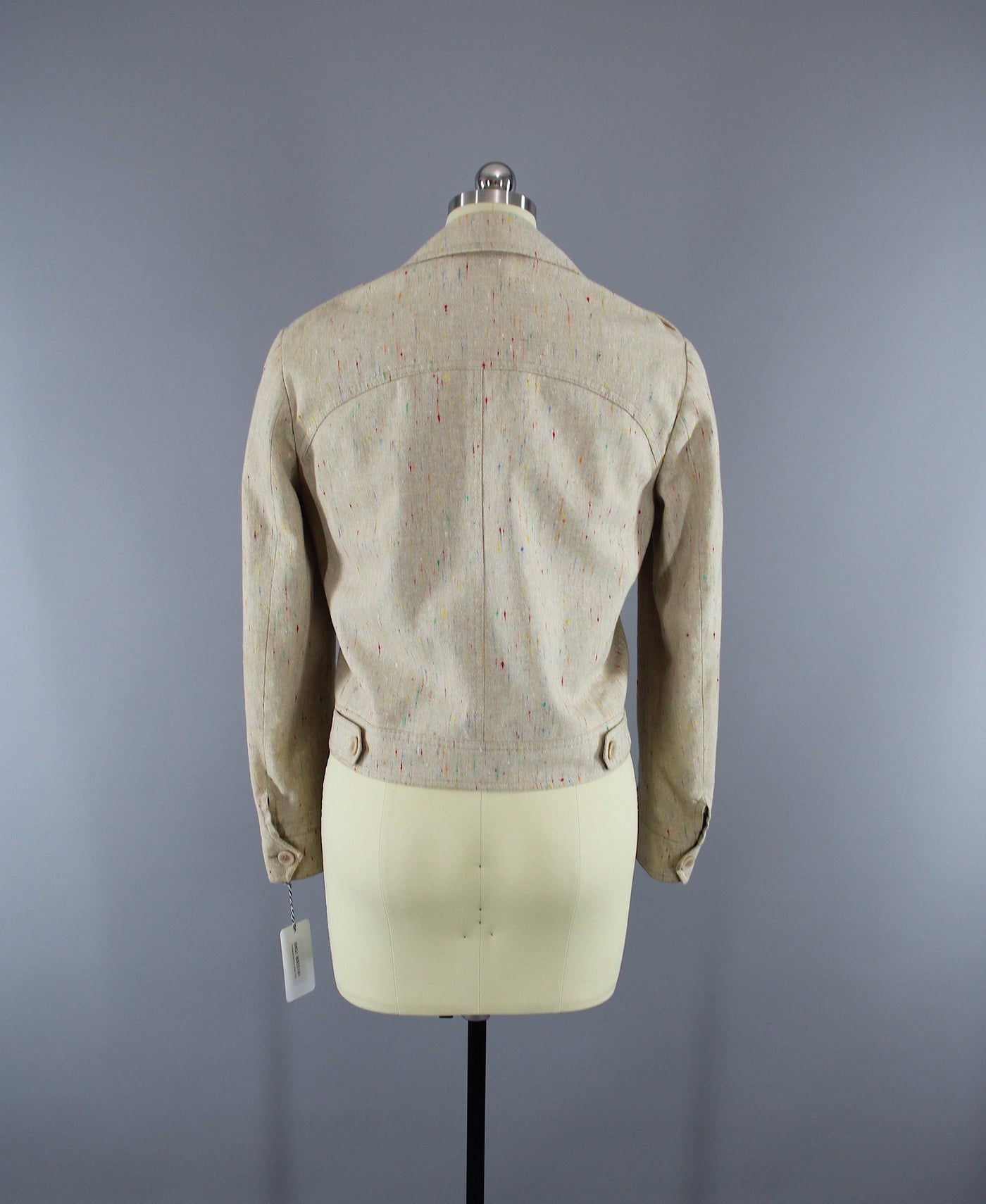 Vintage 1980s Jacket / Beige Linen - ThisBlueBird