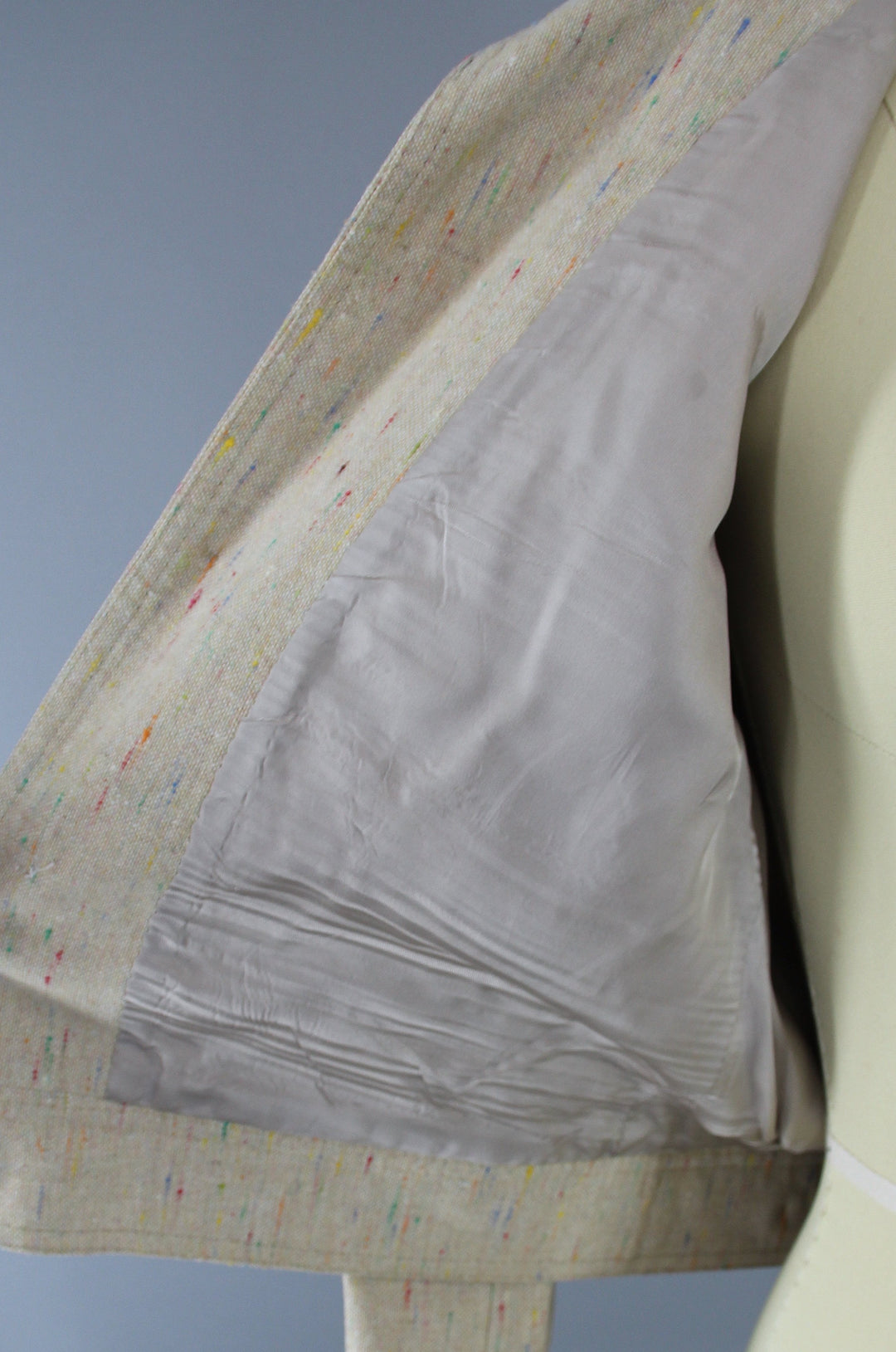 Vintage 1980s Jacket / Beige Linen - ThisBlueBird