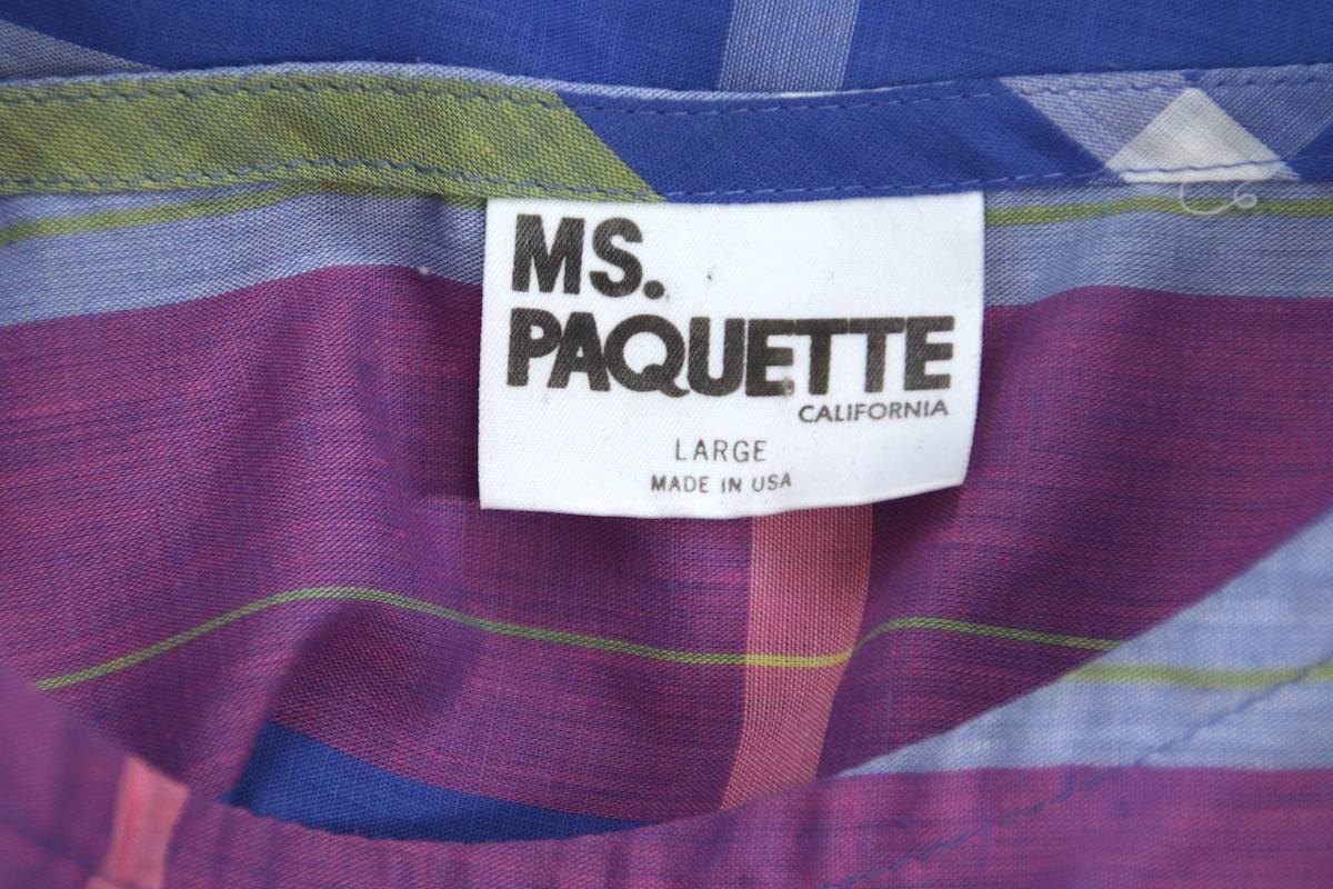 Vintage 1980s Ms Paquette Blouse / Blue Plaid Stripes - ThisBlueBird