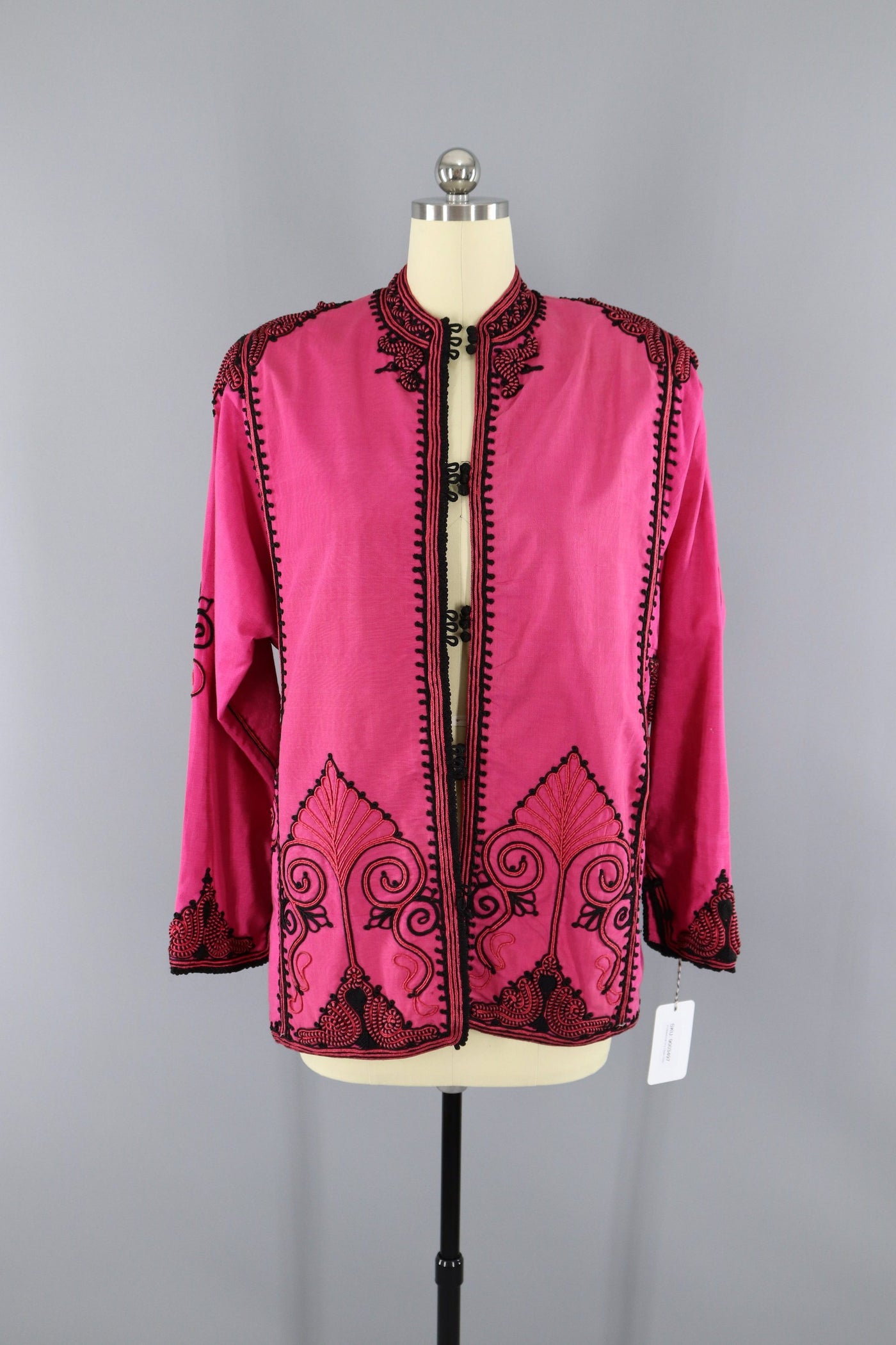 Vintage 1980s Pink Soutache Embroidered Jacket - ThisBlueBird