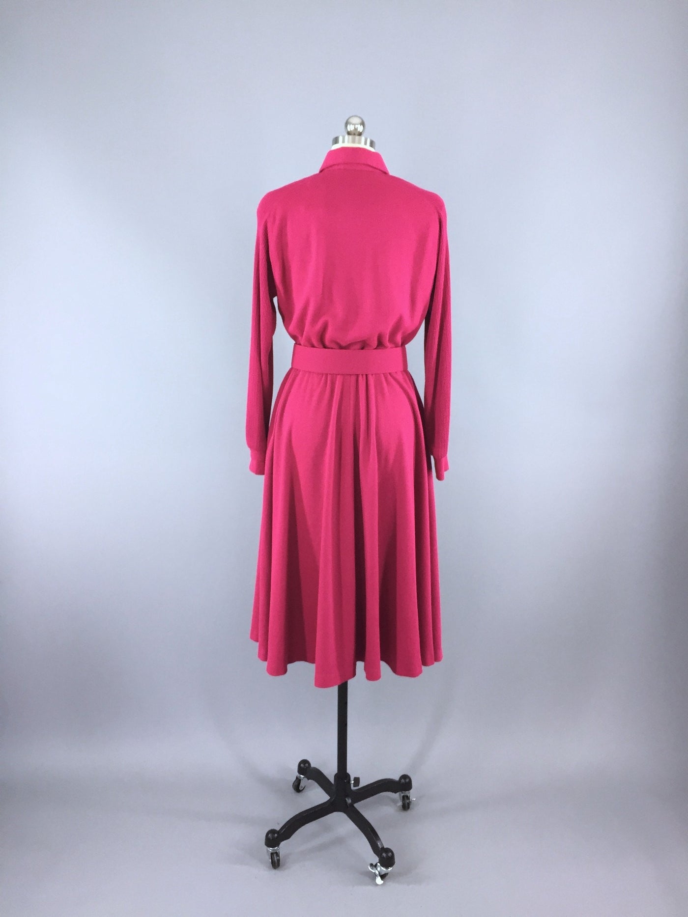 Vintage 1980s Sweater Dress / Raspberry Pink - ThisBlueBird