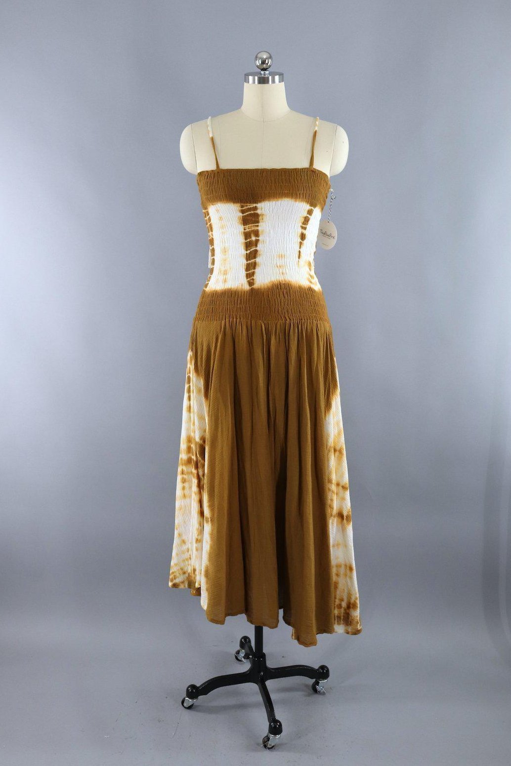 Vintage 1980s Tie Dyed Cotton Gauze Sundress - ThisBlueBird
