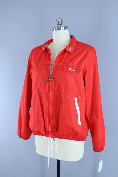 Vintage 1980s Weather Tamer Jacket Windbreaker / Bright Red - ThisBlueBird