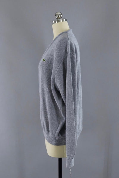 Vintage 1989s Grey Izod V-Neck Sweater - ThisBlueBird