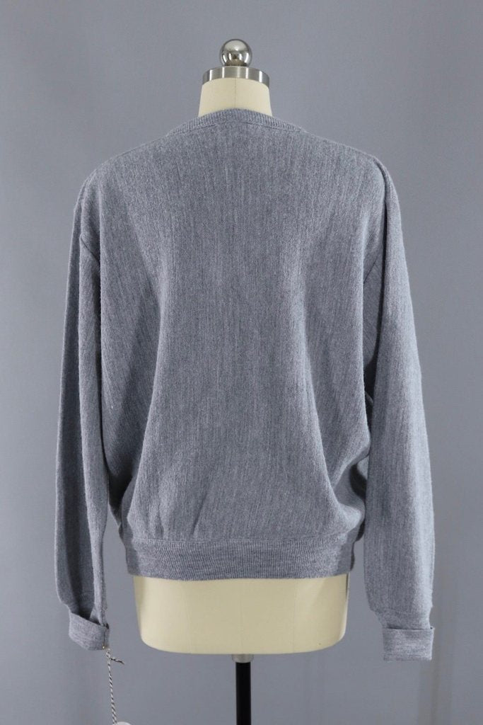 Vintage 1989s Grey Izod V-Neck Sweater - ThisBlueBird