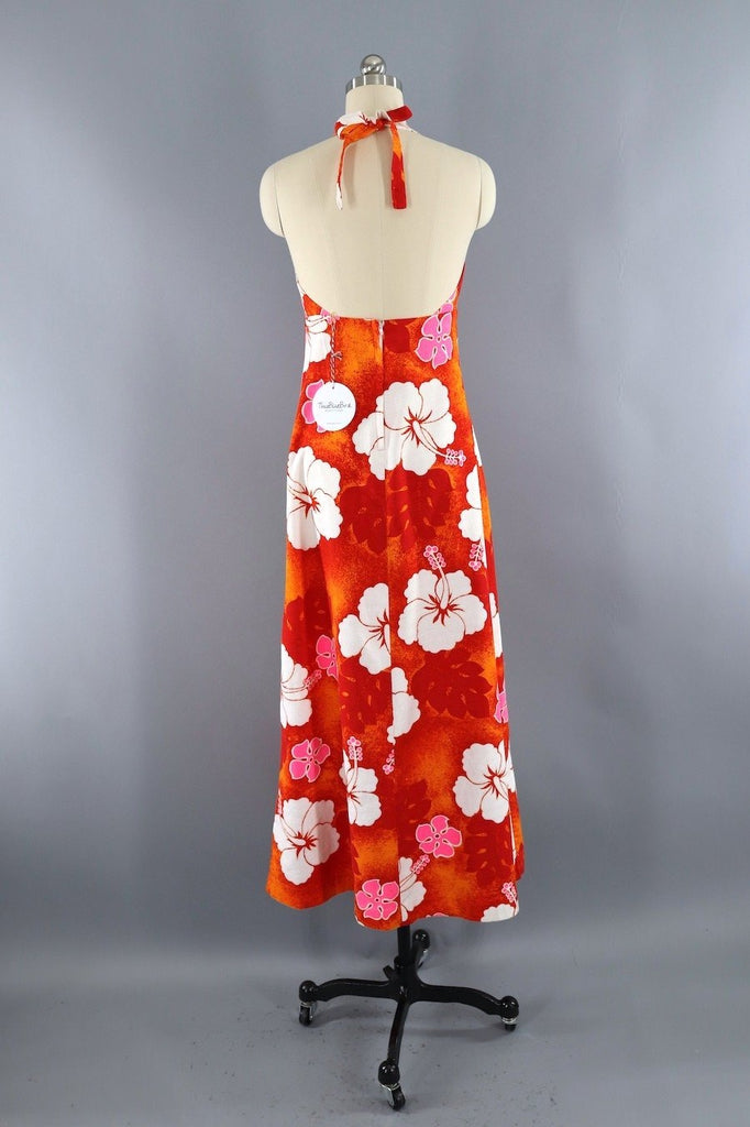 Vintage 60s Hawaiian Halter Dress-ThisBlueBird - Modern Vintage