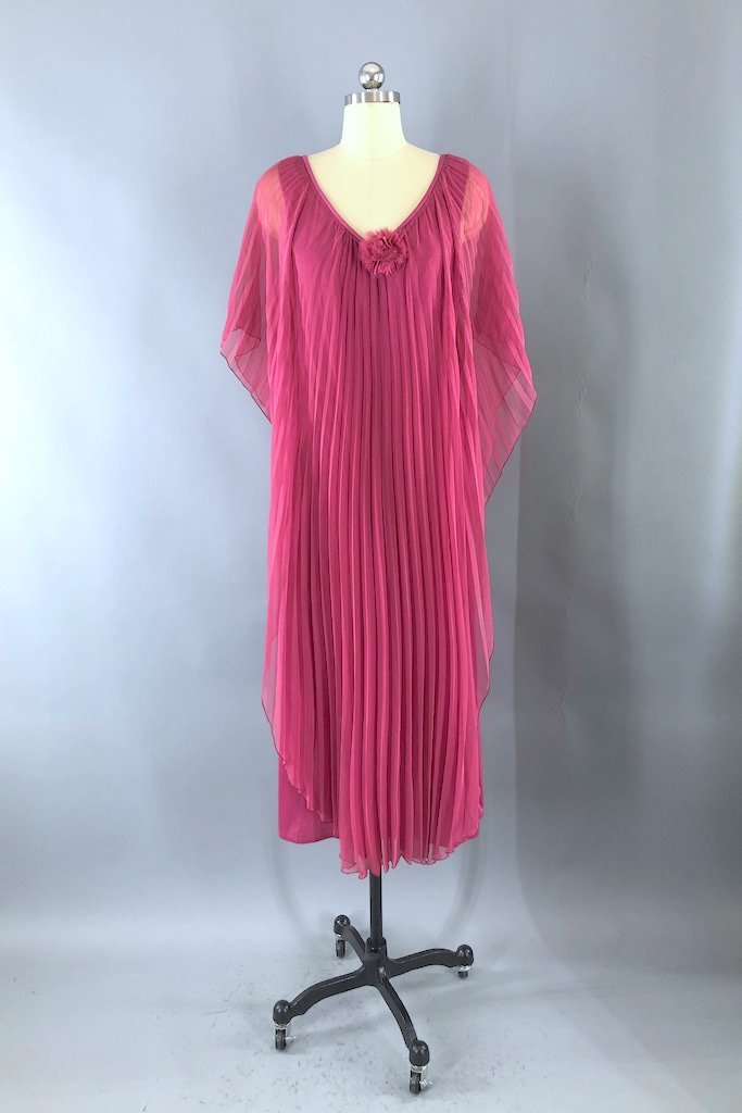 Vintage 70s Chiffon Caftan Dress-ThisBlueBird - Modern Vintage