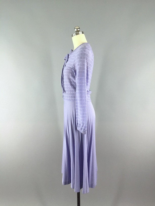 Vintage 80s Day Dress / Lavender Purple - ThisBlueBird