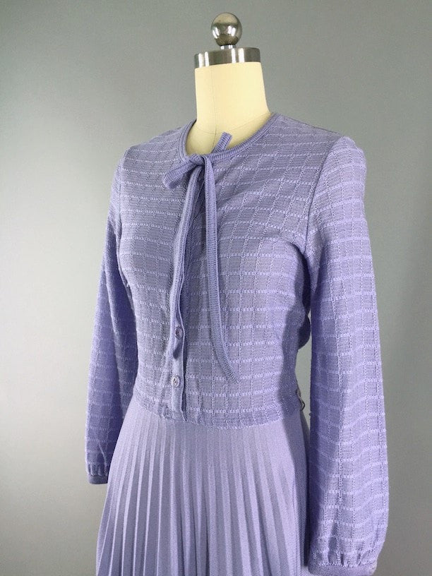 Vintage 80s Day Dress / Lavender Purple - ThisBlueBird