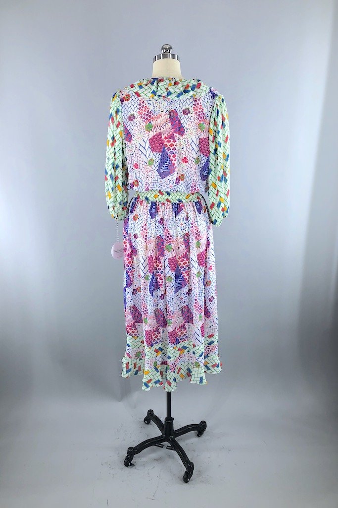 Vintage 80s Georgette Dress-ThisBlueBird - Modern Vintage