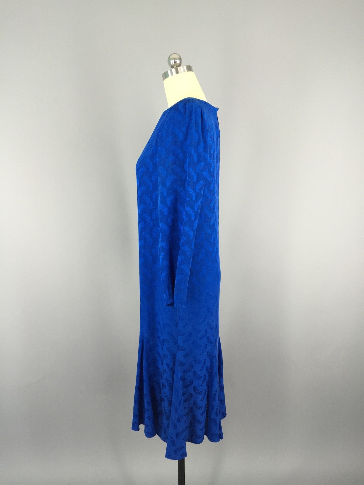 Vintage 80s Silk Dress / Blue Silk - ThisBlueBird