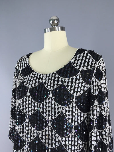 Vintage Art Deco Sequined Blouse - ThisBlueBird