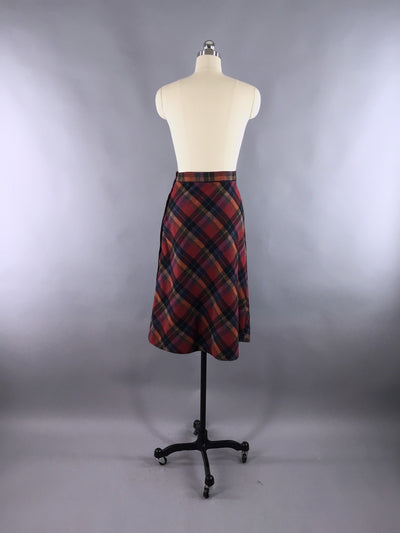 Vintage Bias Cut Plaid Skirt / Lady Grandview Tartan - ThisBlueBird