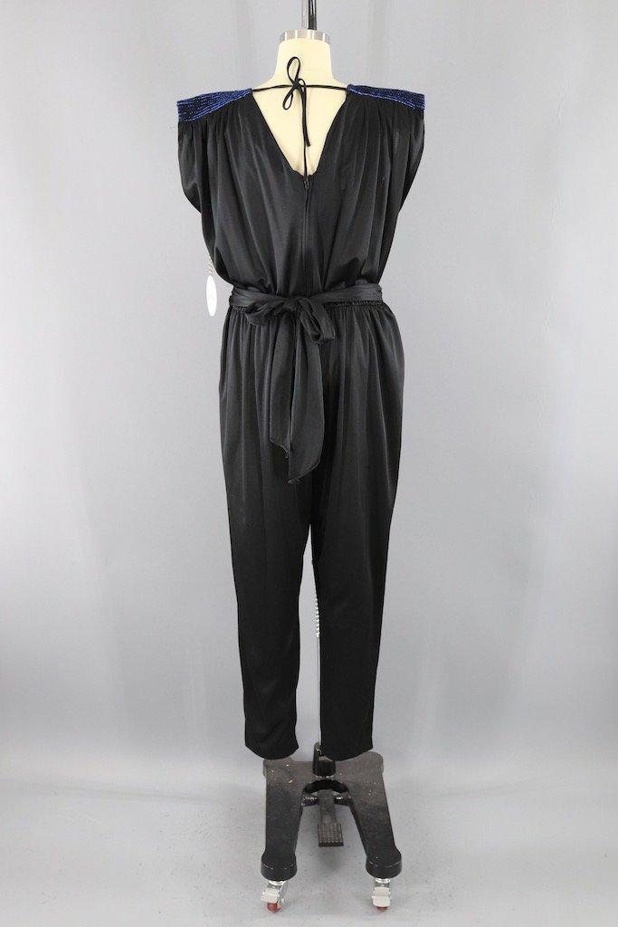Vintage Black Disco Jumpsuit-ThisBlueBird - Modern Vintage