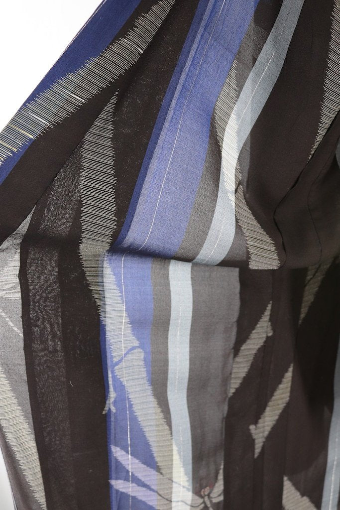 Vintage Black Dragonflies Silk Kimono Robe-ThisBlueBird - Modern Vintage
