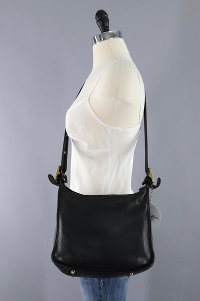 Vintage Black Leather Coach Bag / Style J8D 9966 - ThisBlueBird