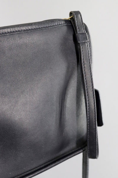 Vintage Black Leather Coach Crossbody Bag B2P 9455 - ThisBlueBird