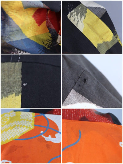 Vintage Black Rainbow Silk Kimono Cardigan-ThisBlueBird - Modern Vintage