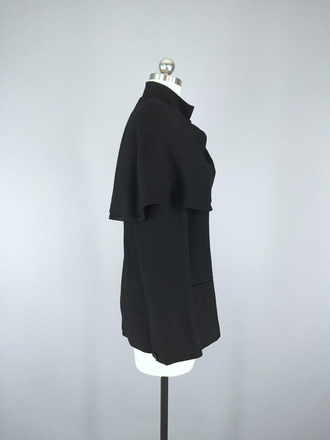Vintage Black Riding Jacket / Caplet - ThisBlueBird