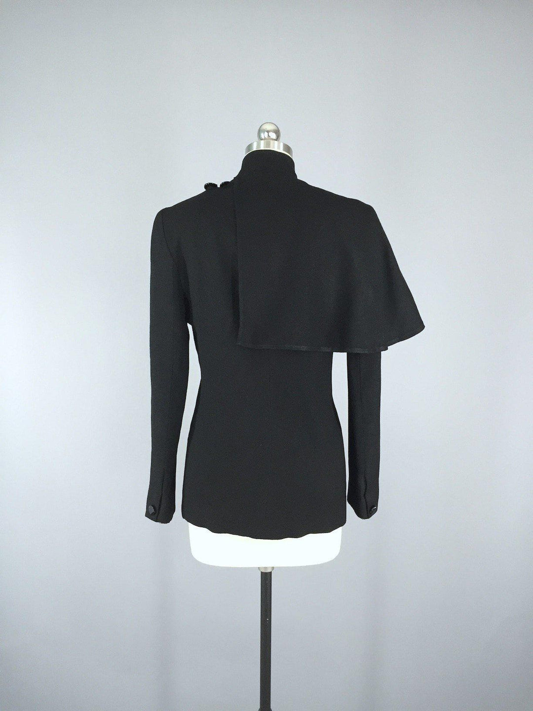 Vintage Black Riding Jacket / Caplet - ThisBlueBird