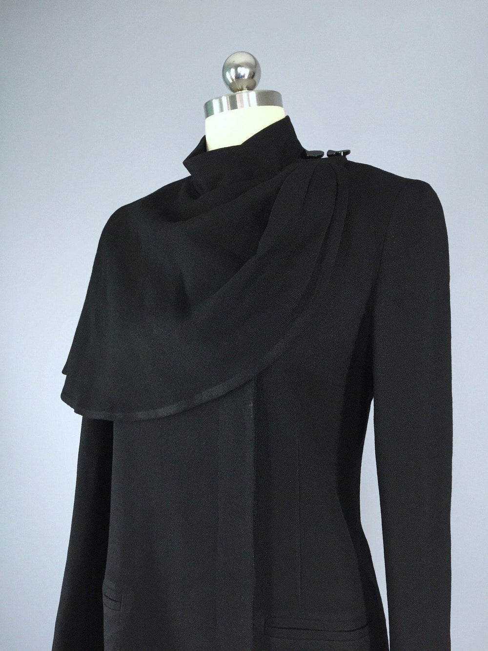 Vintage Black Riding Jacket / Caplet - ThisBlueBird