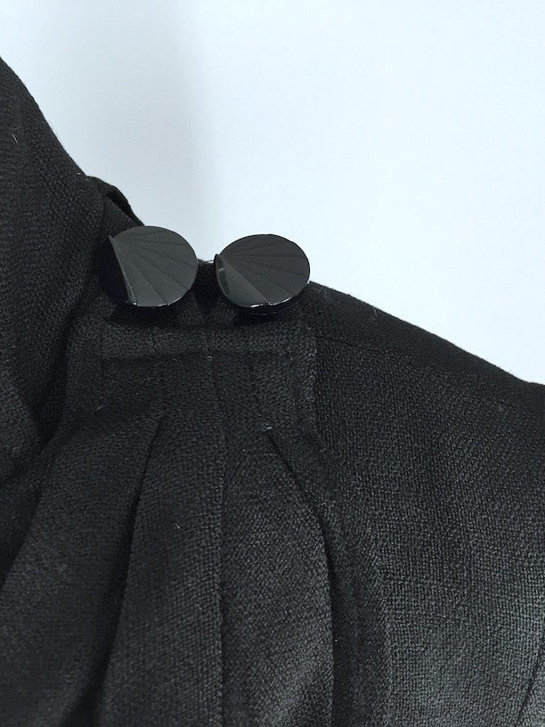 Vintage Black Riding Jacket / Caplet - ThisBlueBird