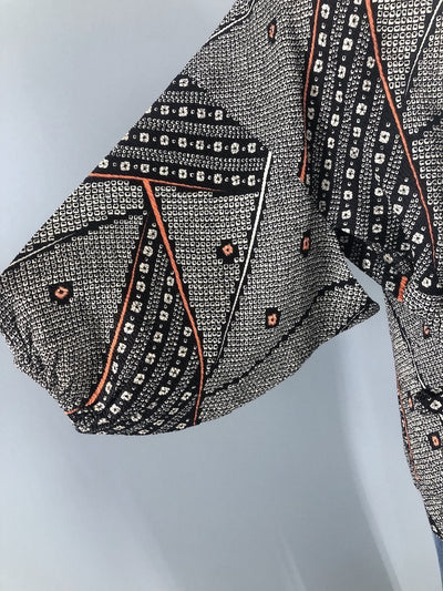 Vintage Black Shibori Silk Kimono Jacket-ThisBlueBird - Modern Vintage