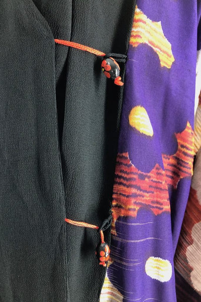 Vintage Black Silk Kimono Jacket-ThisBlueBird - Modern Vintage