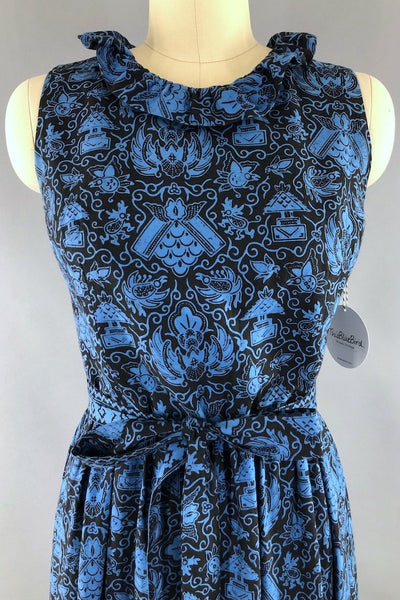 Vintage Block Print Maxi Dress-ThisBlueBird - Modern Vintage