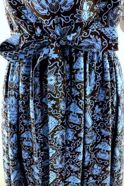 Vintage Block Print Maxi Dress-ThisBlueBird - Modern Vintage