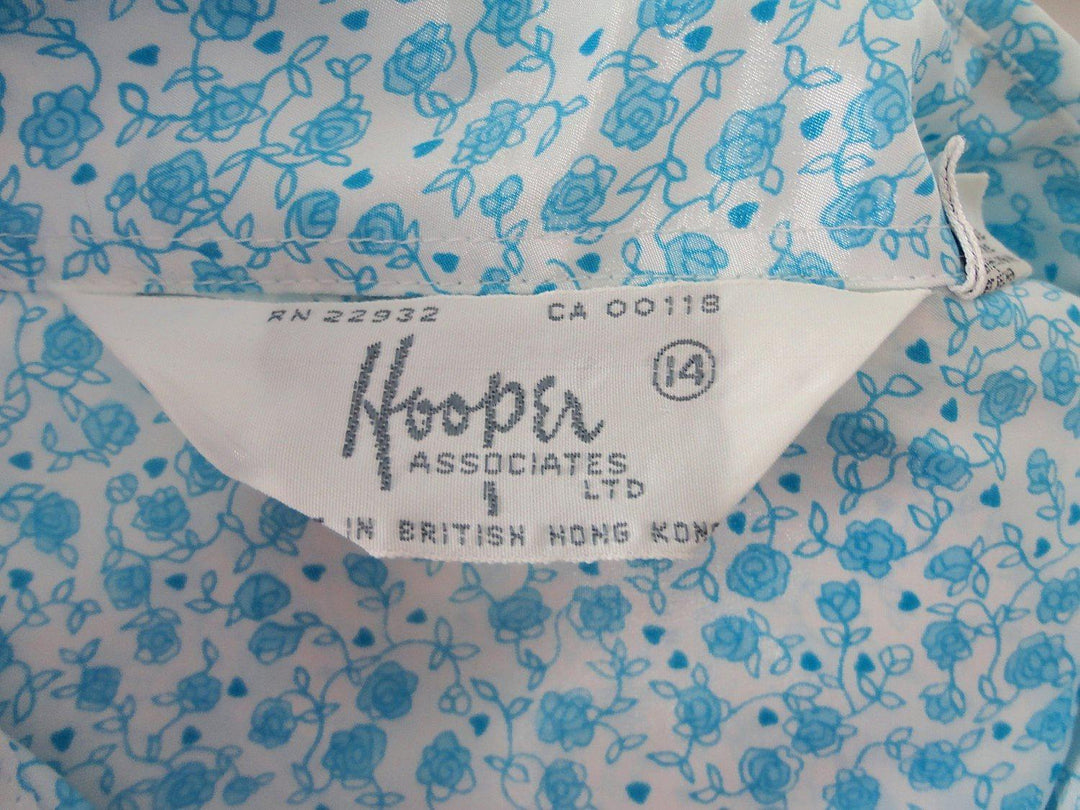 Vintage Blouse / Aqua Floral Print - ThisBlueBird