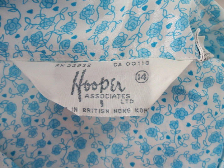 Vintage Blouse / Aqua Floral Print - ThisBlueBird
