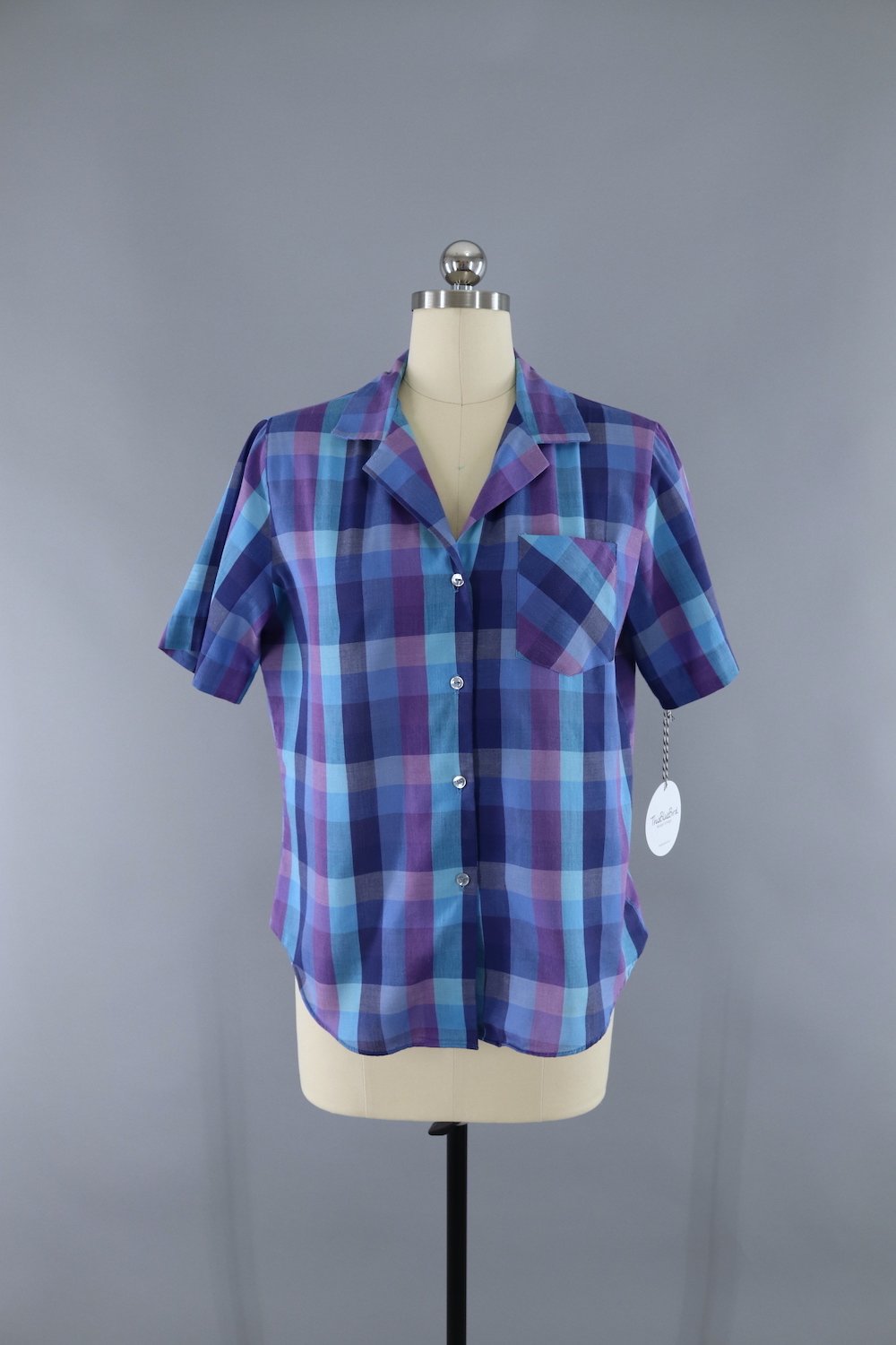 Vintage Blue and Purple Plaid Shirt – ThisBlueBird
