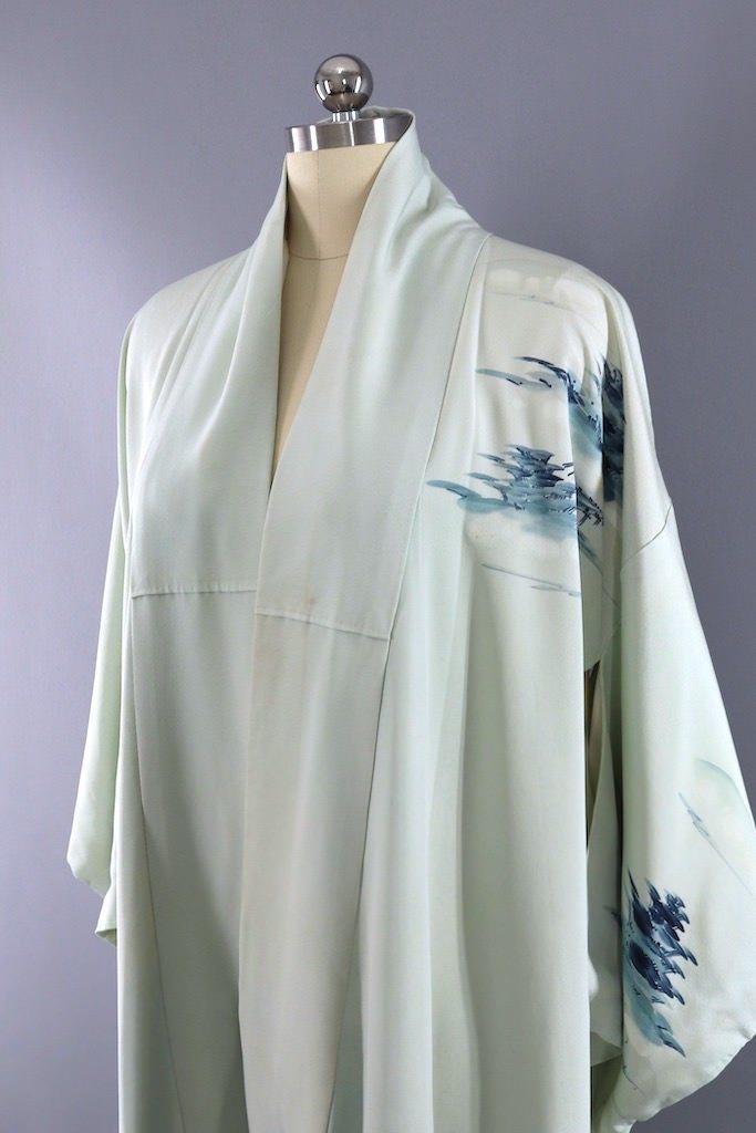Vintage Blue Bridges Kimono Robe-ThisBlueBird - Modern Vintage
