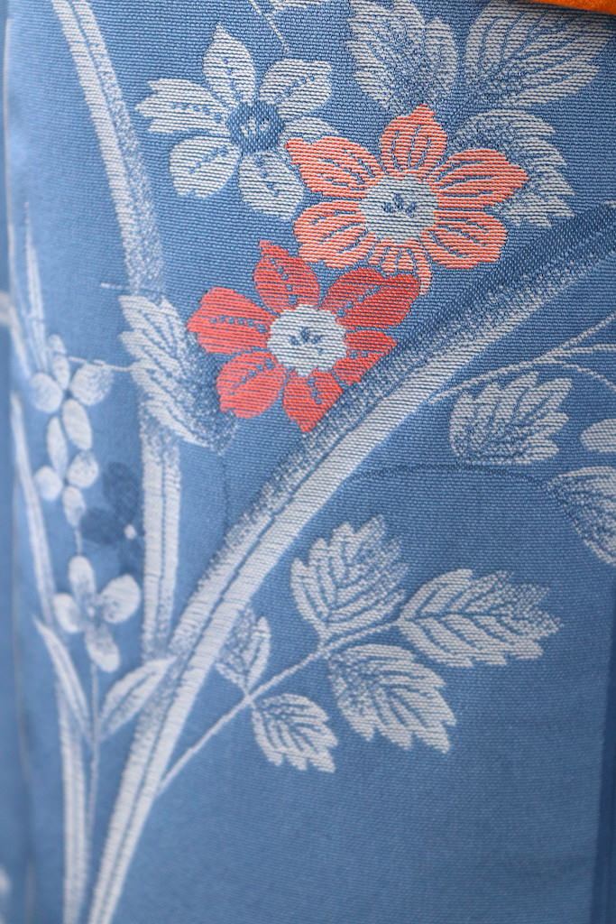 Vintage Blue & Coral Silk Kimono Robe-ThisBlueBird - Modern Vintage