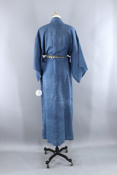 Vintage Blue Cotton Kimono Robe ThisBlueBird