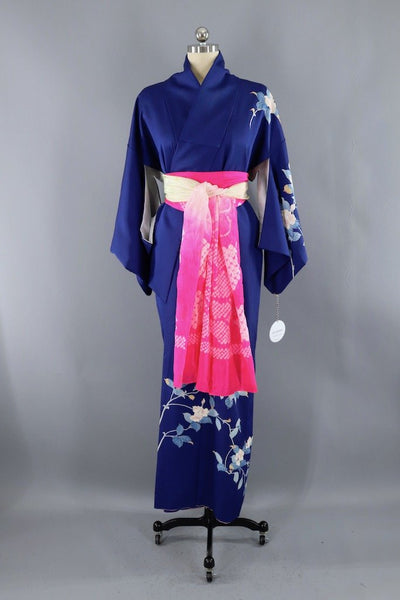 Vintage Blue Floral Kimono Robe-ThisBlueBird - Modern Vintage