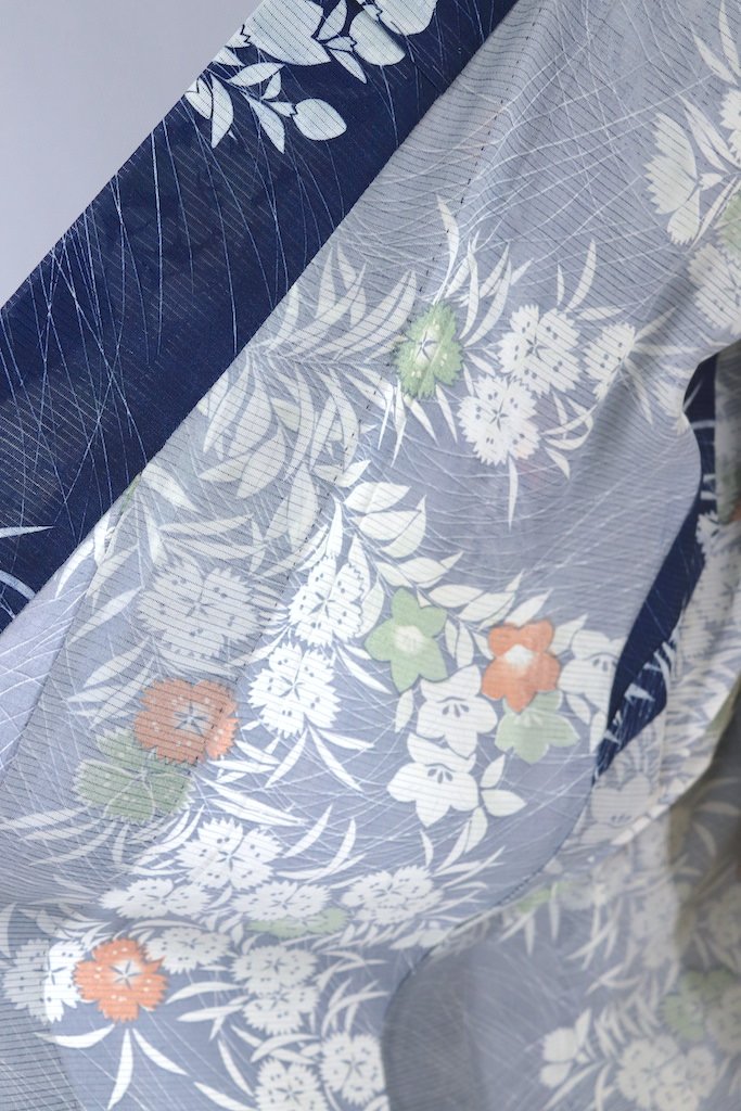 Vintage Blue Floral Summer Kimono Robe-ThisBlueBird - Modern Vintage