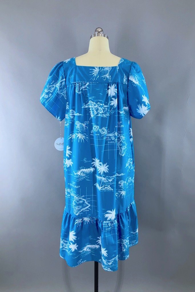 Vintage Blue Hawaii Aloha Dress-ThisBlueBird - Modern Vintage