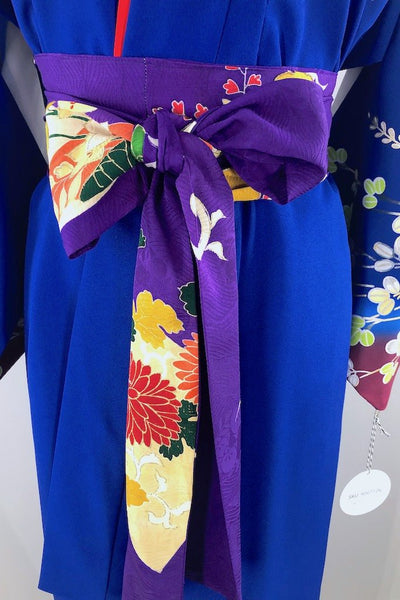 Vintage Blue Leaf Silk Kimono Robe-ThisBlueBird - Modern Vintage