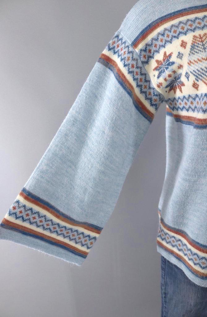 Vintage Blue Snowflake Sweater-ThisBlueBird