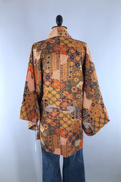 Vintage Brown Floral Kimono Cardigan-ThisBlueBird - Modern Vintage