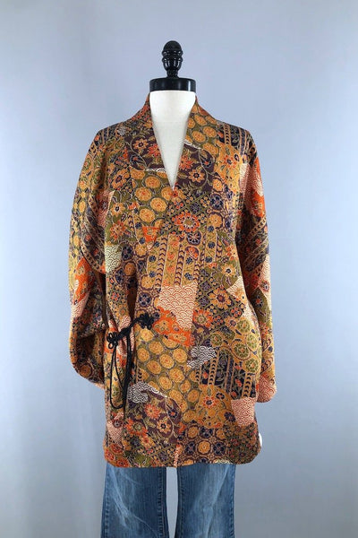 Vintage Brown Floral Kimono Cardigan-ThisBlueBird - Modern Vintage