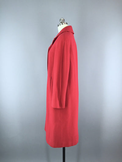 Vintage Cashmere Coat / Rose Red - ThisBlueBird