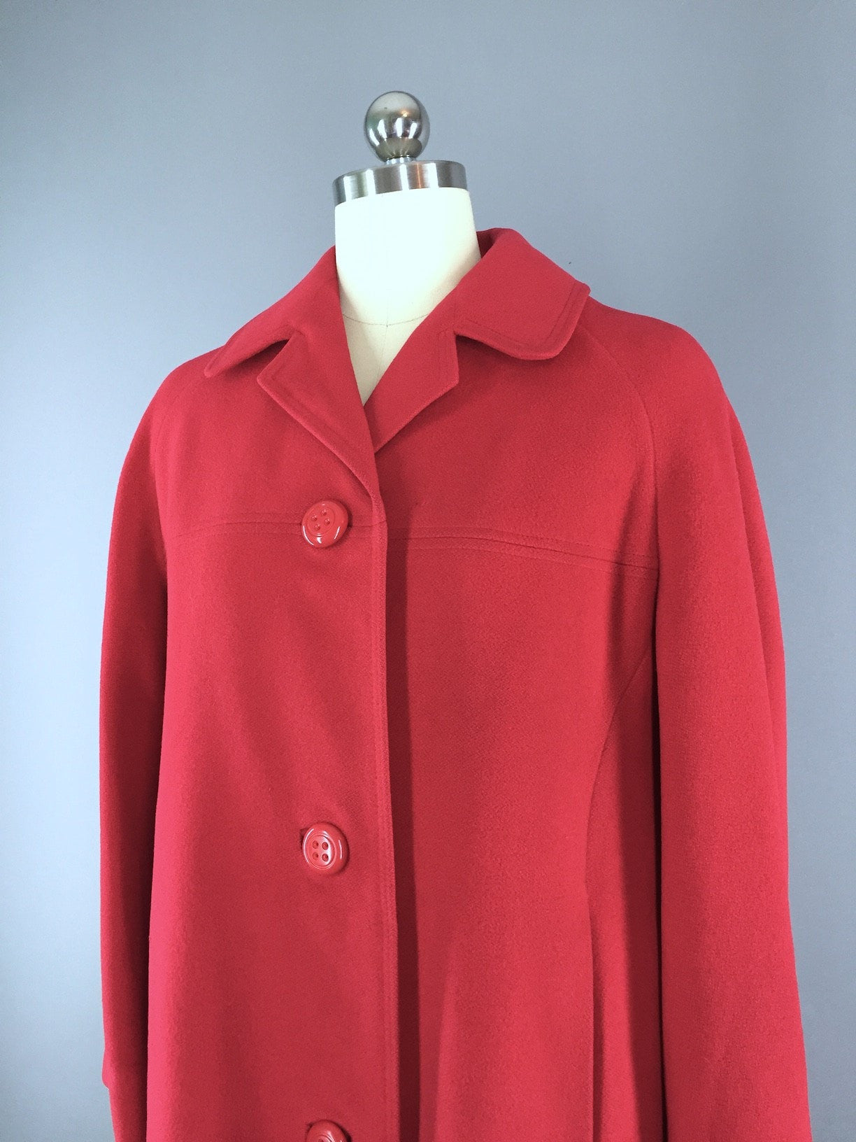 Vintage Cashmere Coat / Rose Red - ThisBlueBird
