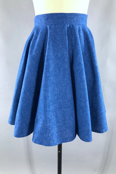 Vintage Chambray Circle Skirt-ThisBlueBird - Modern Vintage