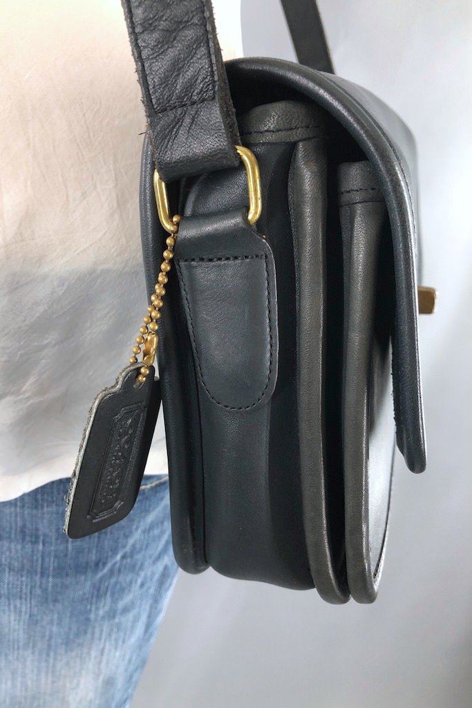 Vintage Coach Black Leather Crossbody Bag-ThisBlueBird - Modern Vintage