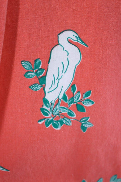 Vintage Coral Bird Print Shirt-ThisBlueBird - Modern Vintage