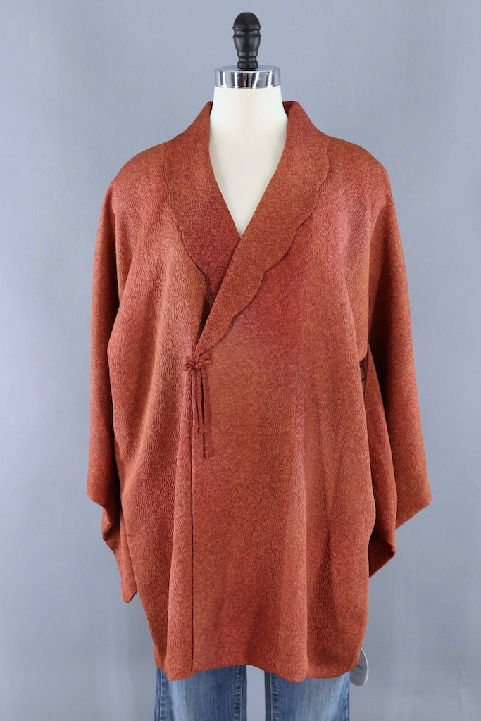 Vintage Crinkle Silk Kimono Jacket-ThisBlueBird - Modern Vintage
