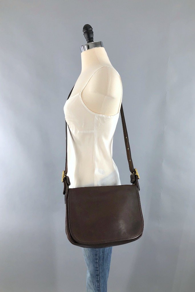 Vintage COACH Patricia Legacy Brown Saddle Bag